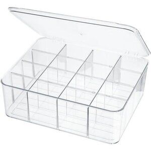 Clear Drawer Organizer Box with 16 Dividers for Socks Underwear Ties Bras